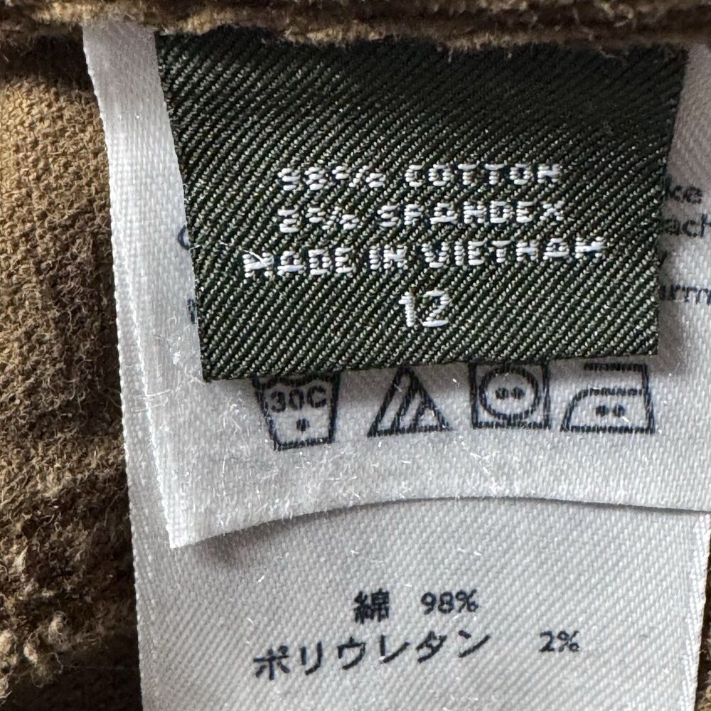 VTG Eddie Bauer Pants Womens Tan Corduroy Boot Cut Stretch Sz 12 90s Minimalism - Picture 5 of 11